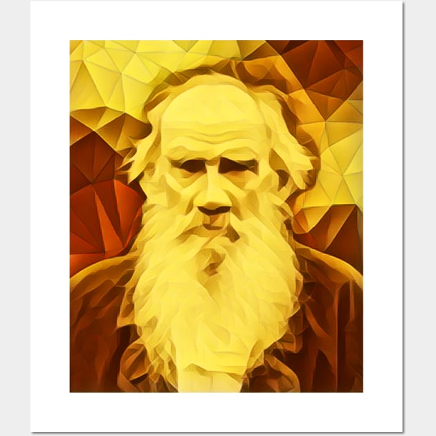 Leo Tolstoy Golden Portrait | Leo Tolstoy Artwork 11 Wall Art by JustLit